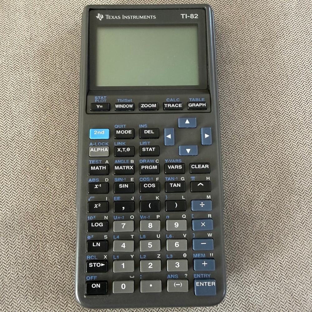 Texas Instruments TI-82 Graphing Calculator with Slide Cover Tested Working